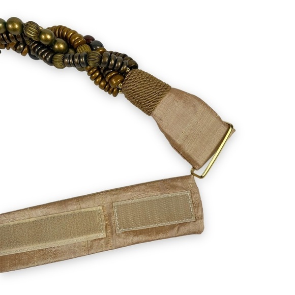 Carolyn Tanner Belt Brown Beaded Hippie Boho Festival Western Cowgirl Vintage - Picture 4 of 8